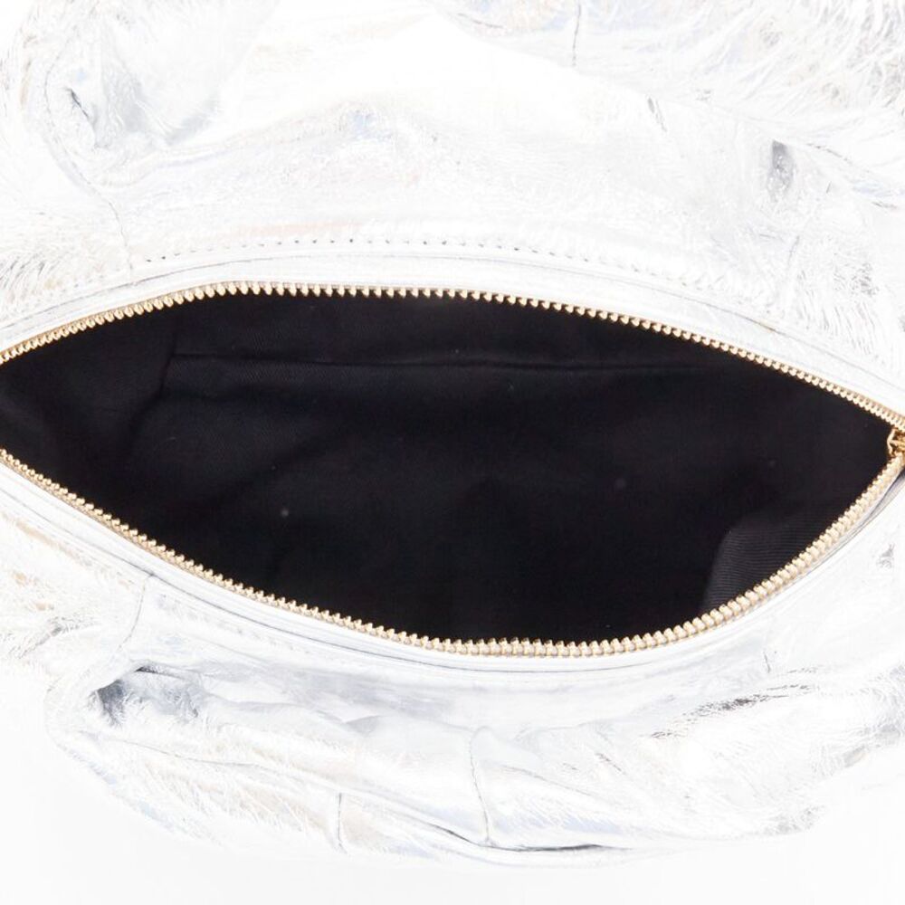 DRIES VAN NOTEN Twist silver metallic textured leather top handle bag - Picture 7 of 8